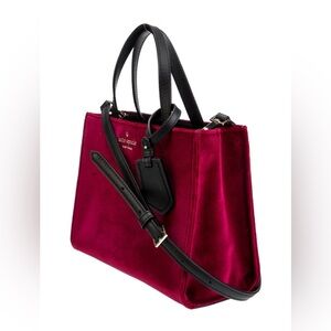 Kate Spade Burgundy Velvet satchel Bag